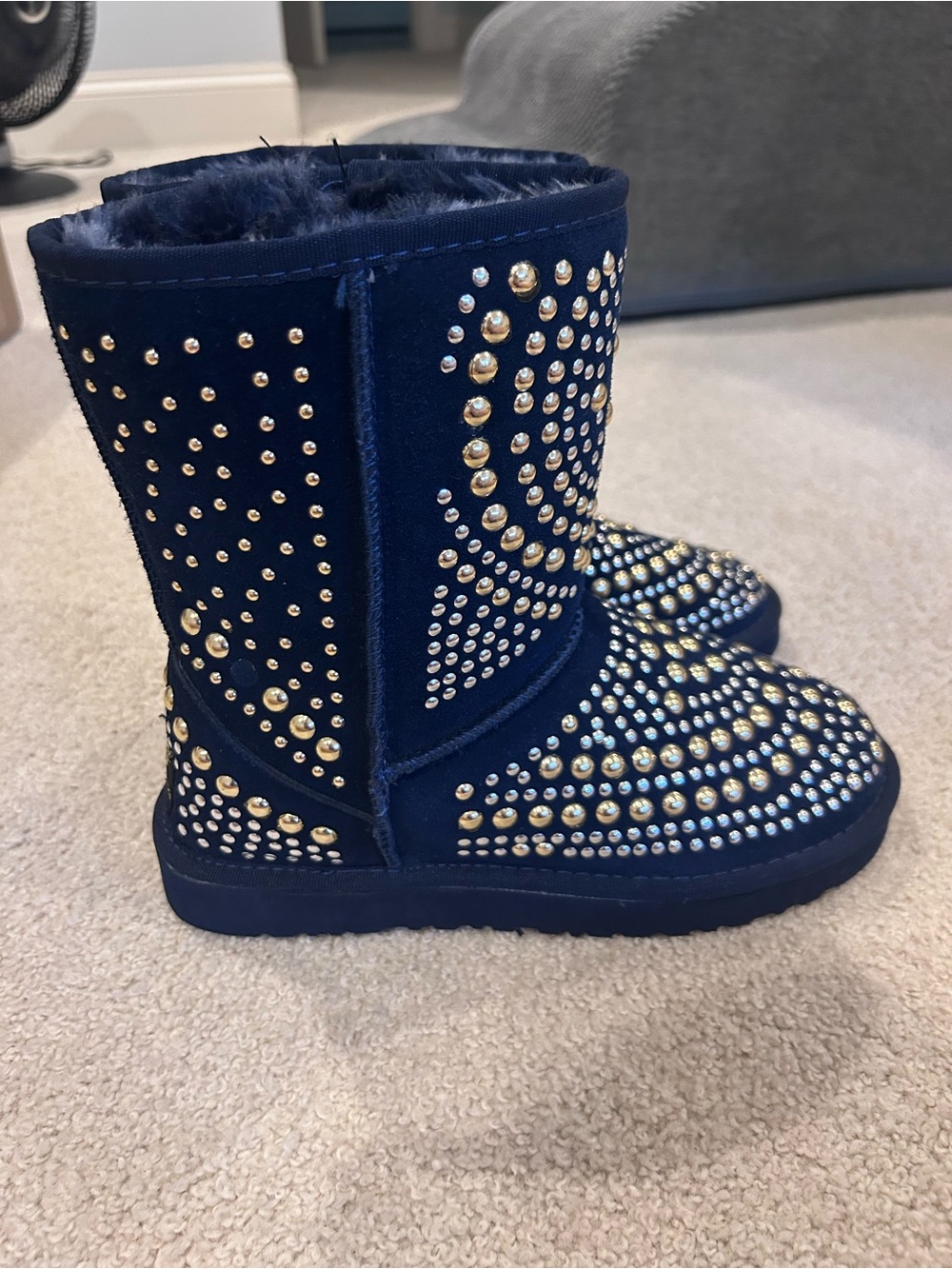 Ugg x Jimmy Choo navy studded boots